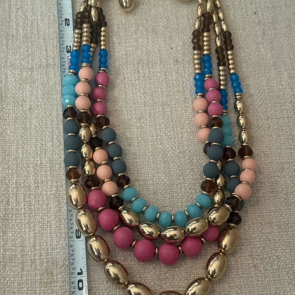 NWT Sophia & Kate Gold and Multicolor Beaded Necklace and Earring Set - Picture 13 of 15